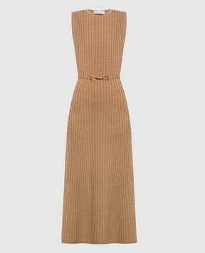 Gabriela Hearst Meier beige wool and cashmere dress 4269600A004