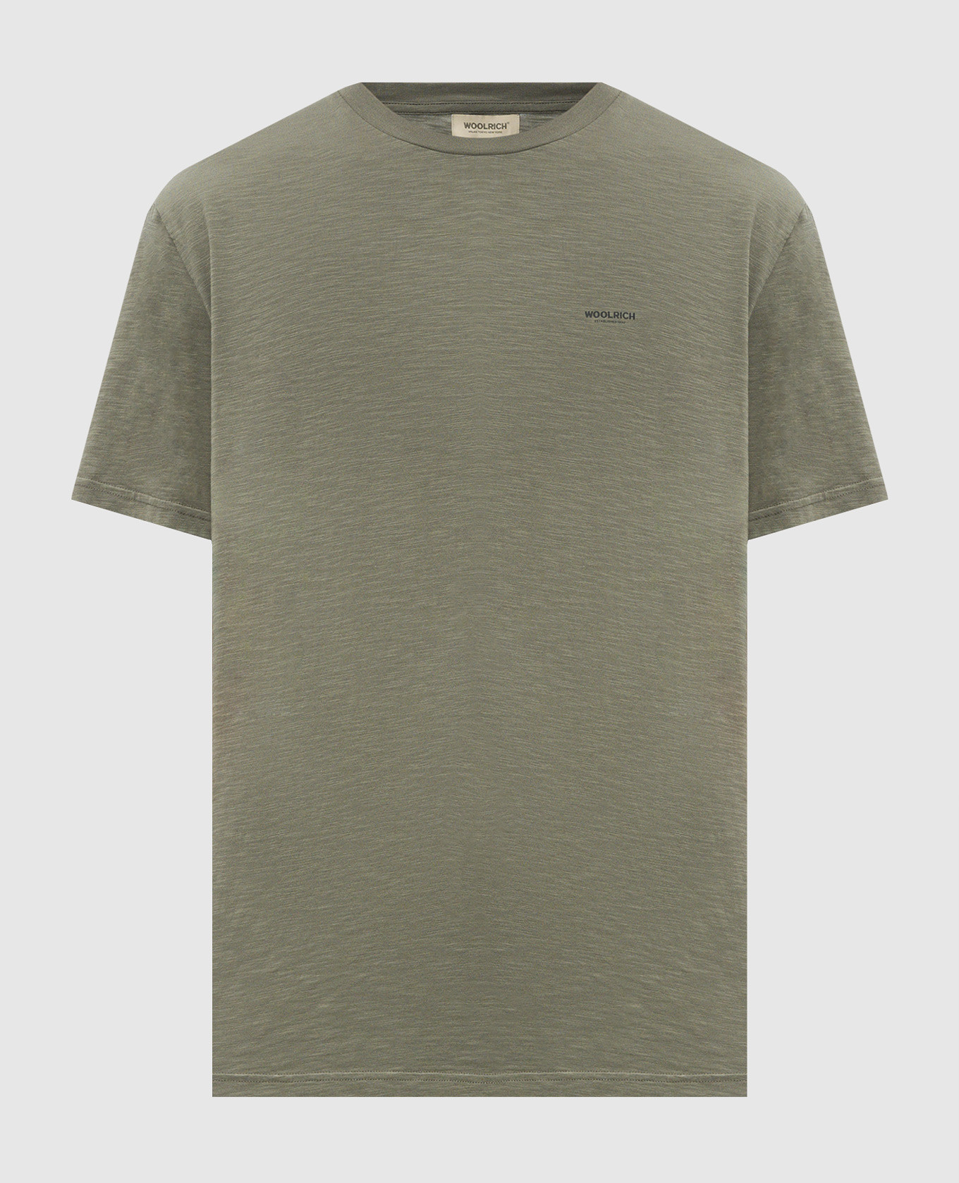 Khaki T-shirt with logo print