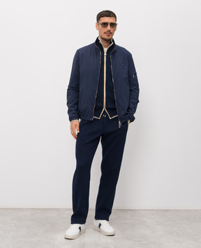 Stefano Ricci Blue jacket with emblem patch M6J4100010PL001HSAC64