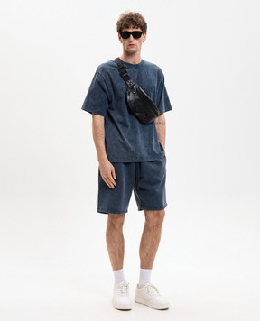 Off-White Blue T-shirt with vintage effect 44MAA120S26J009