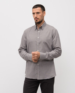 Canali Brown checkered shirt GL03662CSL7049