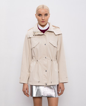 Yves Salomon Army Beige cropped parka 26EFV00672L02W