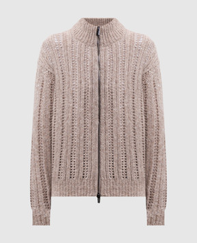 Peserico Beige alpaca wool cardigan S99517F03Q9249