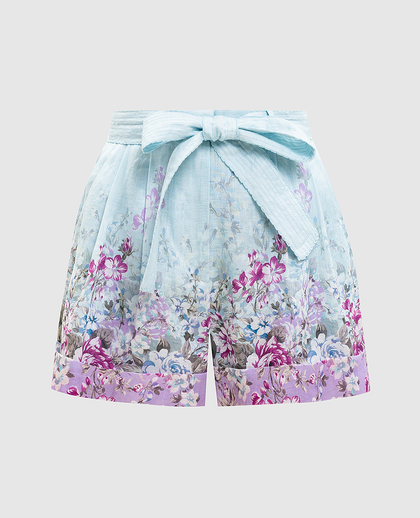 Lola blue printed linen shorts