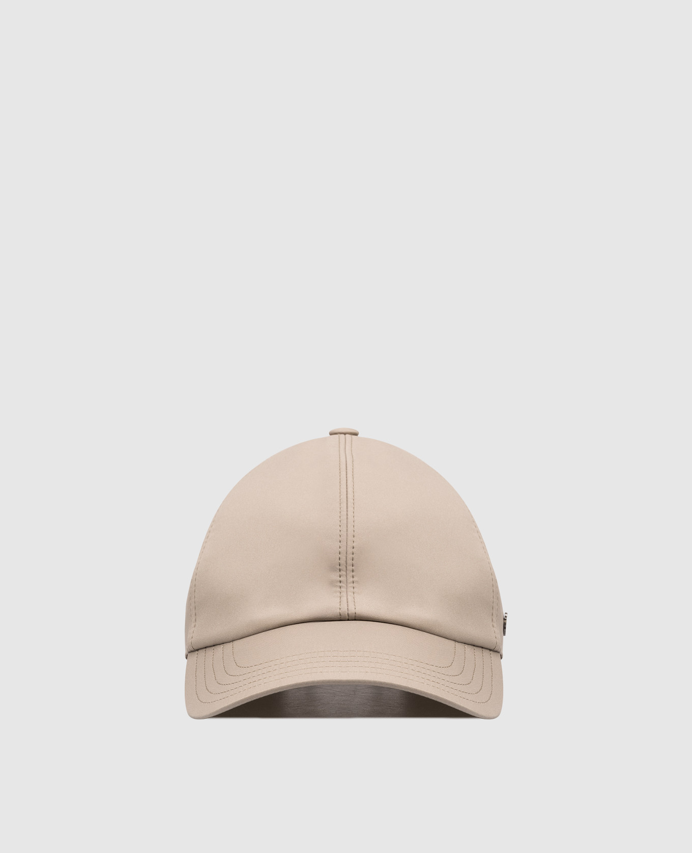 

Beige cap with logo plate Agnona
