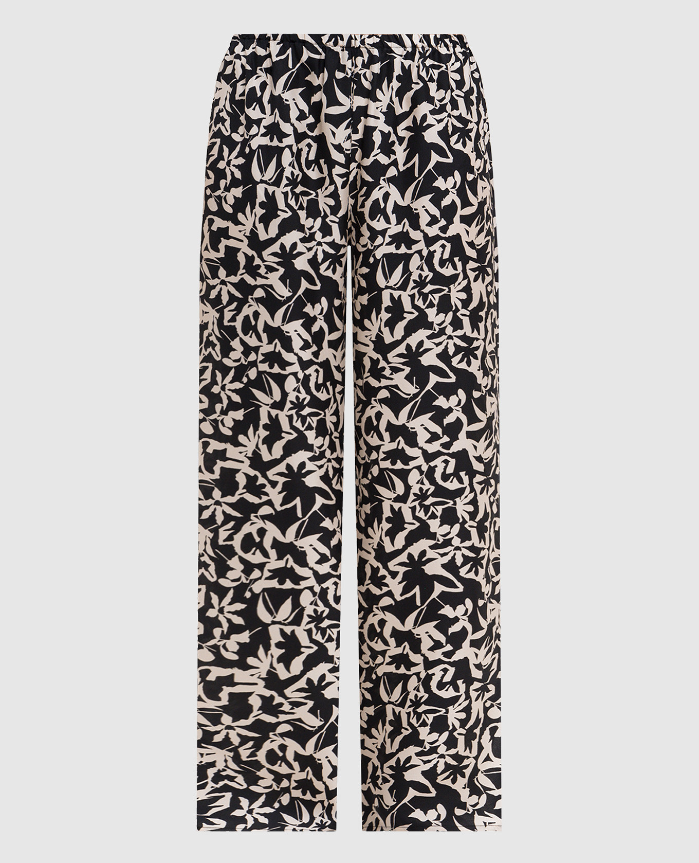 Pantalon en soie imprimée Loreto noir