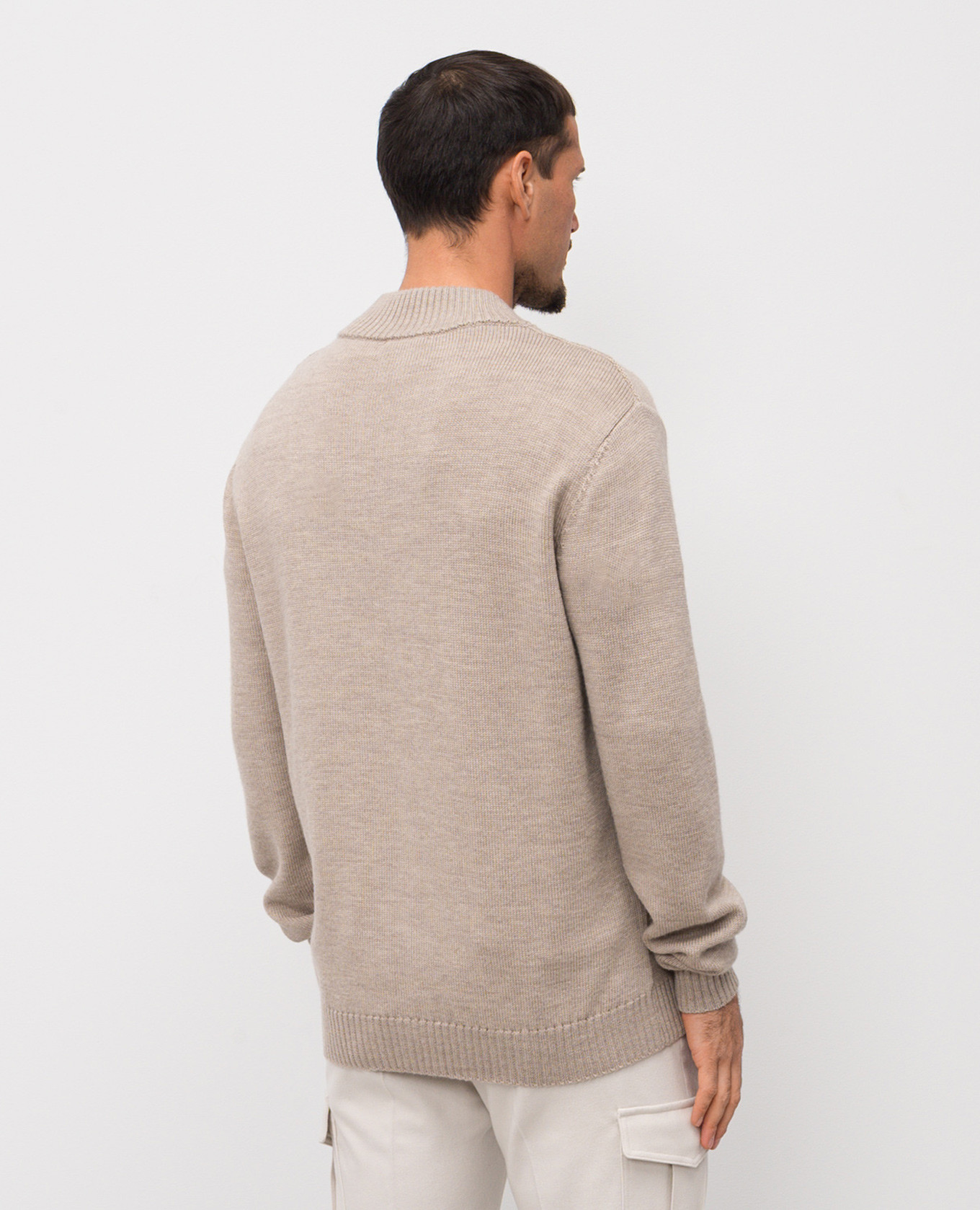 Beige merino wool cardigan Cashmere&Whiskey 4
