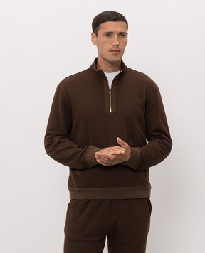 Brett Johnson Brown sweatshirt with zipper FW26J07JAR10CHE