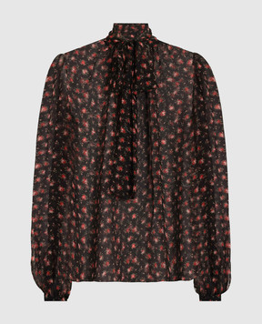 Dolce&Gabbana Black printed silk blouse F7BJ2TIS10I