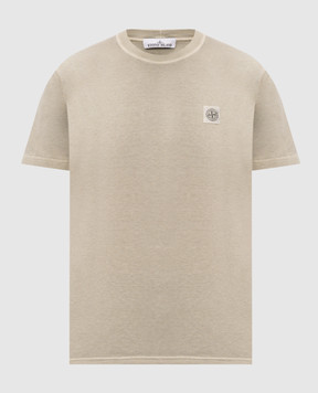 Stone Island Beige T-shirt with logo patch L2S152100026S0057