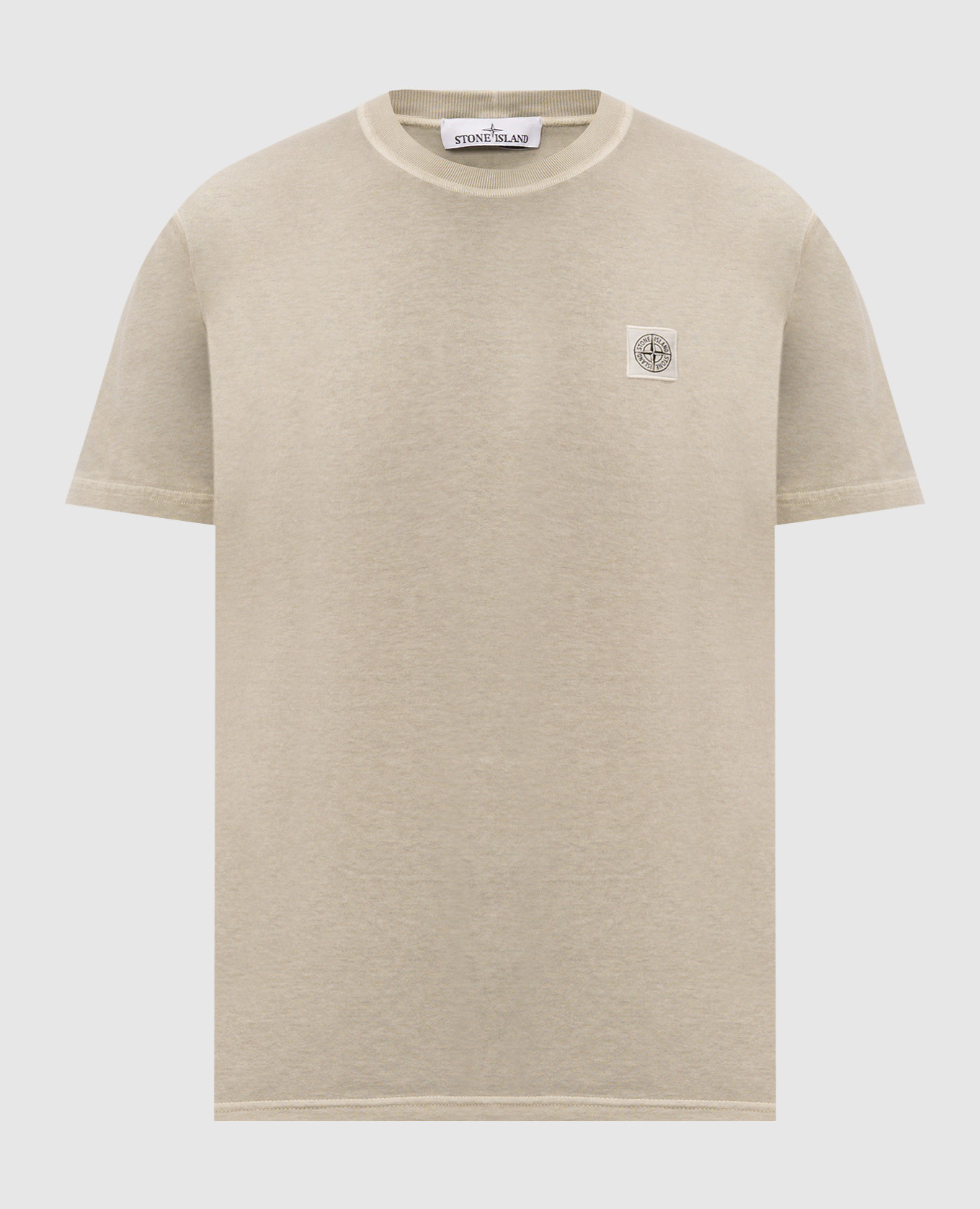 Beige T-shirt with logo patch