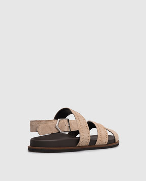 Canali Beige suede sandals RB01274481203