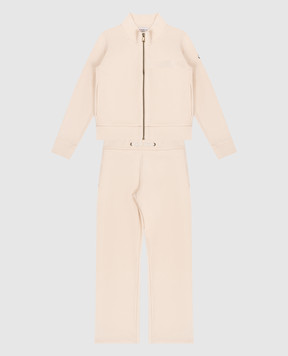 Moncler ENFANT Children's beige tracksuit with logo L19548M0000689AKM1214