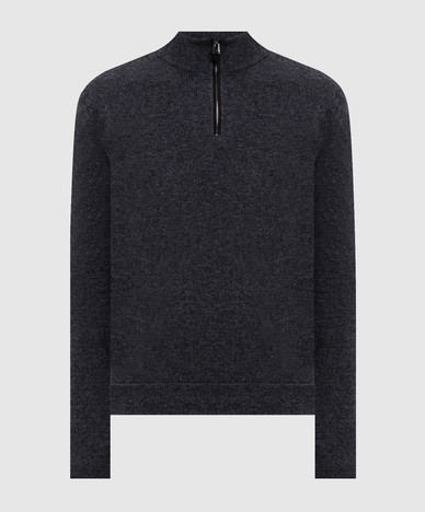 Gray wool and cashmere sweater