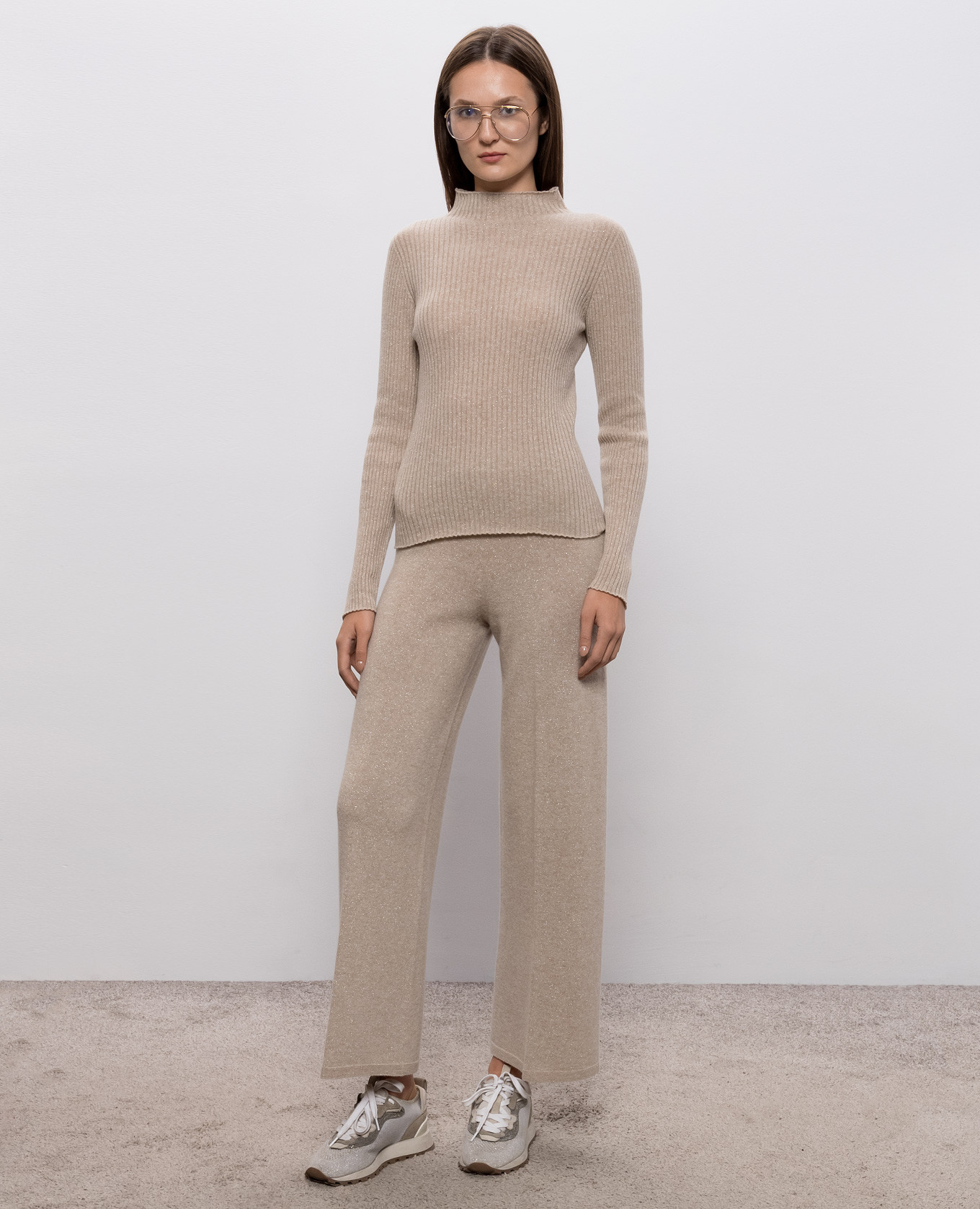 Beige golf with wool and cashmere Twinset 2