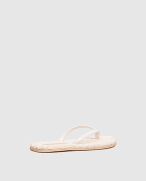 Ermanno Scervino Beige patent leather flip-flops D488Z745KRH