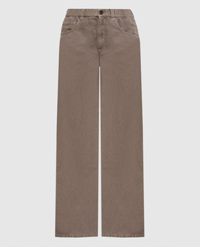 Brunello Cucinelli Brown jeans with linen ML996P4053