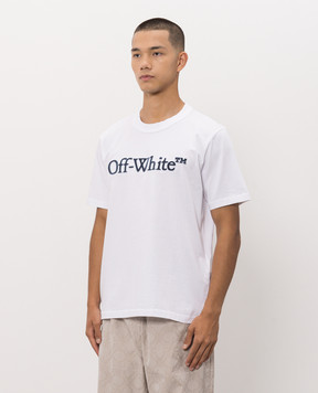 Off-White White T-shirt with textured logo 44MAA16MF26J005
