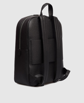 Serapian Black leather backpack with weaving SRCMOMLL738431A001
