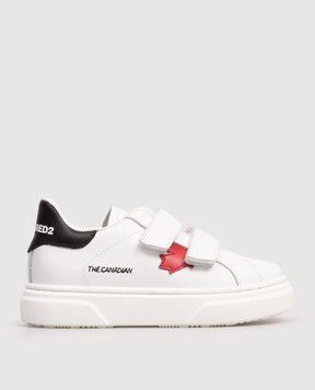 DSQUARED2 Children's white leather sneakers with logo 82666