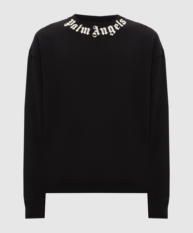 Black sweatshirt with logo print