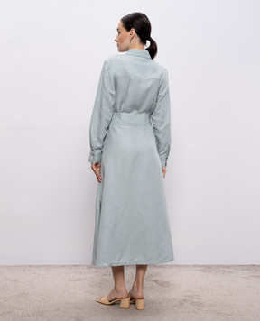 Woolrich Green shirt dress with linen CFWWDR2019FRUT3043