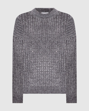 Peserico Gray openwork sweater with alpaca wool A99247F05G9100