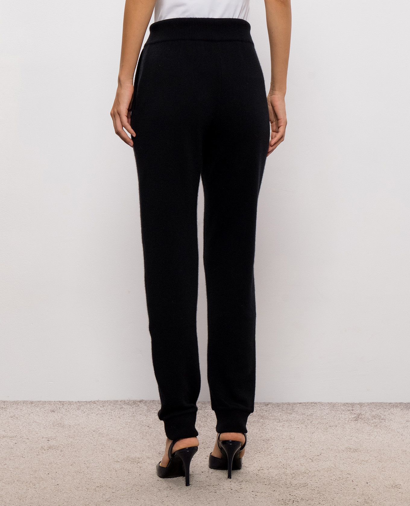 Black cashmere and merino wool joggers Balmain 4