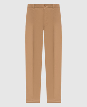 Moncler Brown pants with logo patch L10912A0002154ARP