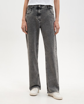 Twinset Black jeans with a worn effect 261AP2362
