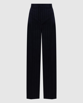 Max Mara ENFASI blue striped wool pants MSTENFASI