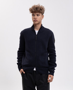 Moncler Blue wool and cashmere cardigan L20919B00013M4281