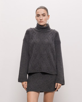 Twinset Gray patterned sweater 262TT3353