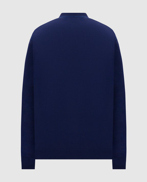 Stefano Ricci Blue wool and silk patterned polo shirt KE06020P30E26406