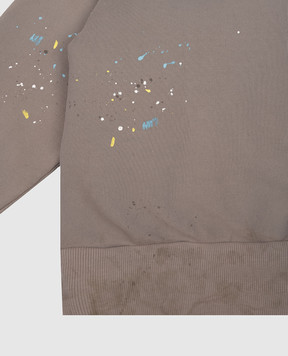 Maison Margiela MM6 Children's brown sweatshirt with a paint splatter print M61006MM07K