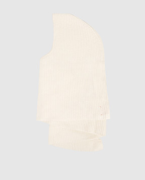 Babe Pay Pls White cashmere hooded scarf AD1901307341R
