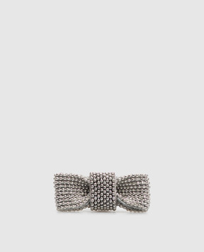 Peserico Silver pin badge with monil chain E35554C0CC983