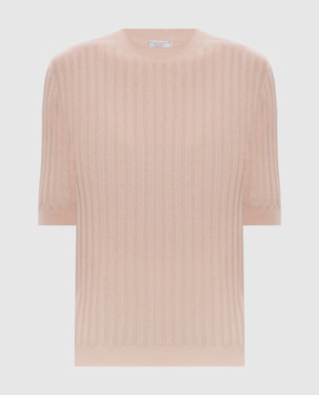 Peserico Beige ribbed top with lurex A99096F1809310