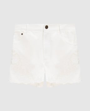Twinset White denim shorts with embroidery 261TT2462