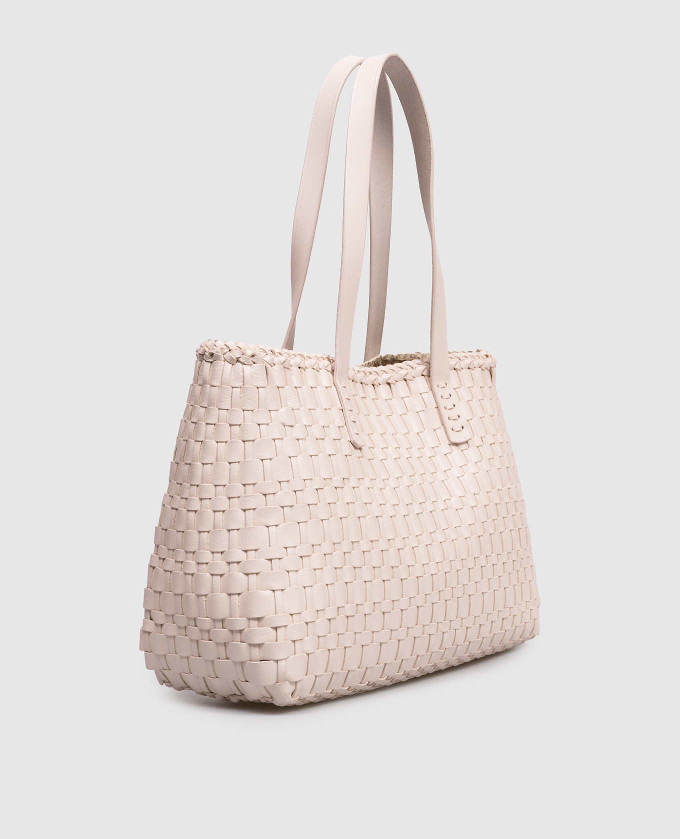 Salvage Pink Woven Leather Tote Bag Dragon 3