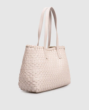 Dragon Salvage Pink Woven Leather Tote Bag DGS68171