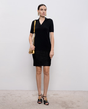 Balmain Black skirt with branded pattern GF1LC286JL42
