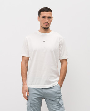 C.P. Company White T-shirt with logo MTS114A006374G