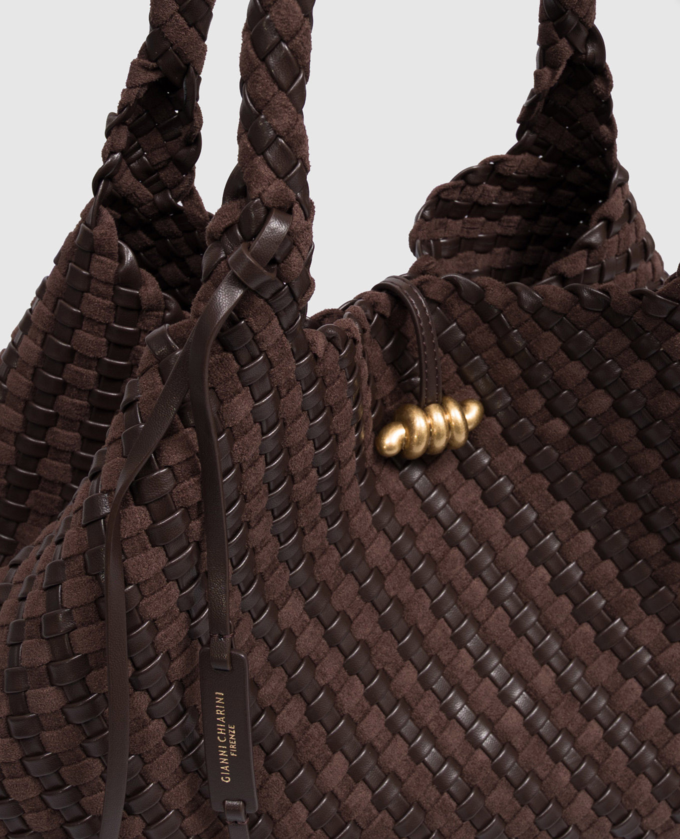Aurelie brown woven tote bag Gianni Chiarini 5