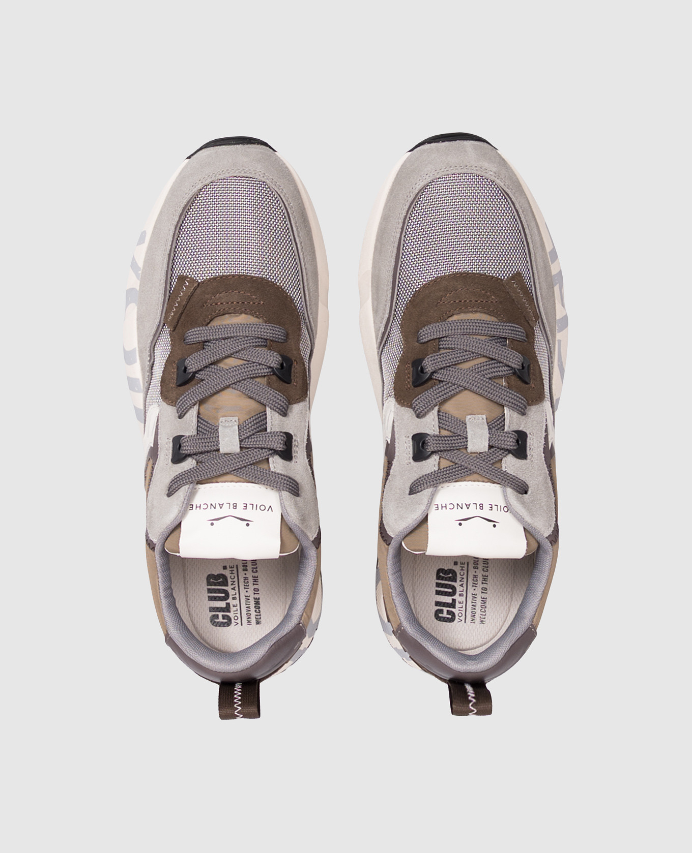 CLUB01 grey combination sneakers Voile Blanche 4