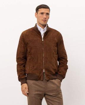 Enrico Mandelli Brown suede jacket 4T105A7405