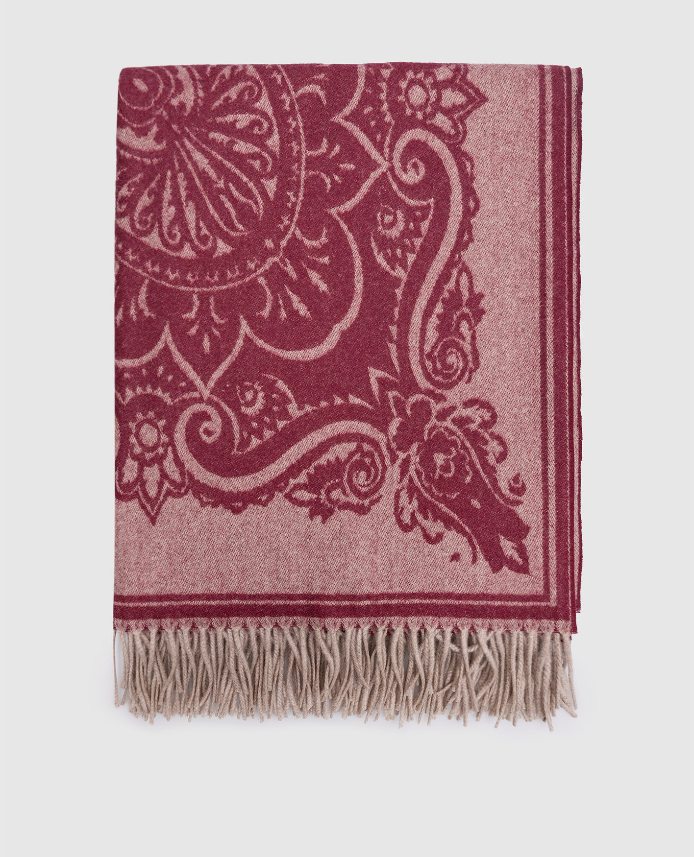 

Burgundy wool and cashmere plaid with Pegaso pattern Etro