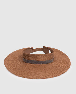Brunello Cucinelli Brown peaked hat with monil chain MCAP99002P
