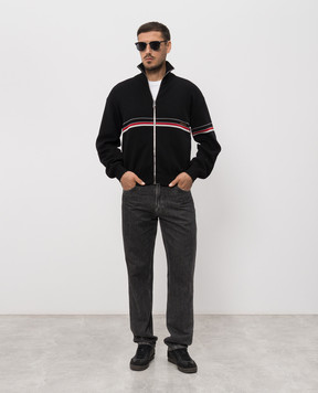 Versace Black sports jacket with logo embroidery 10257421A18340