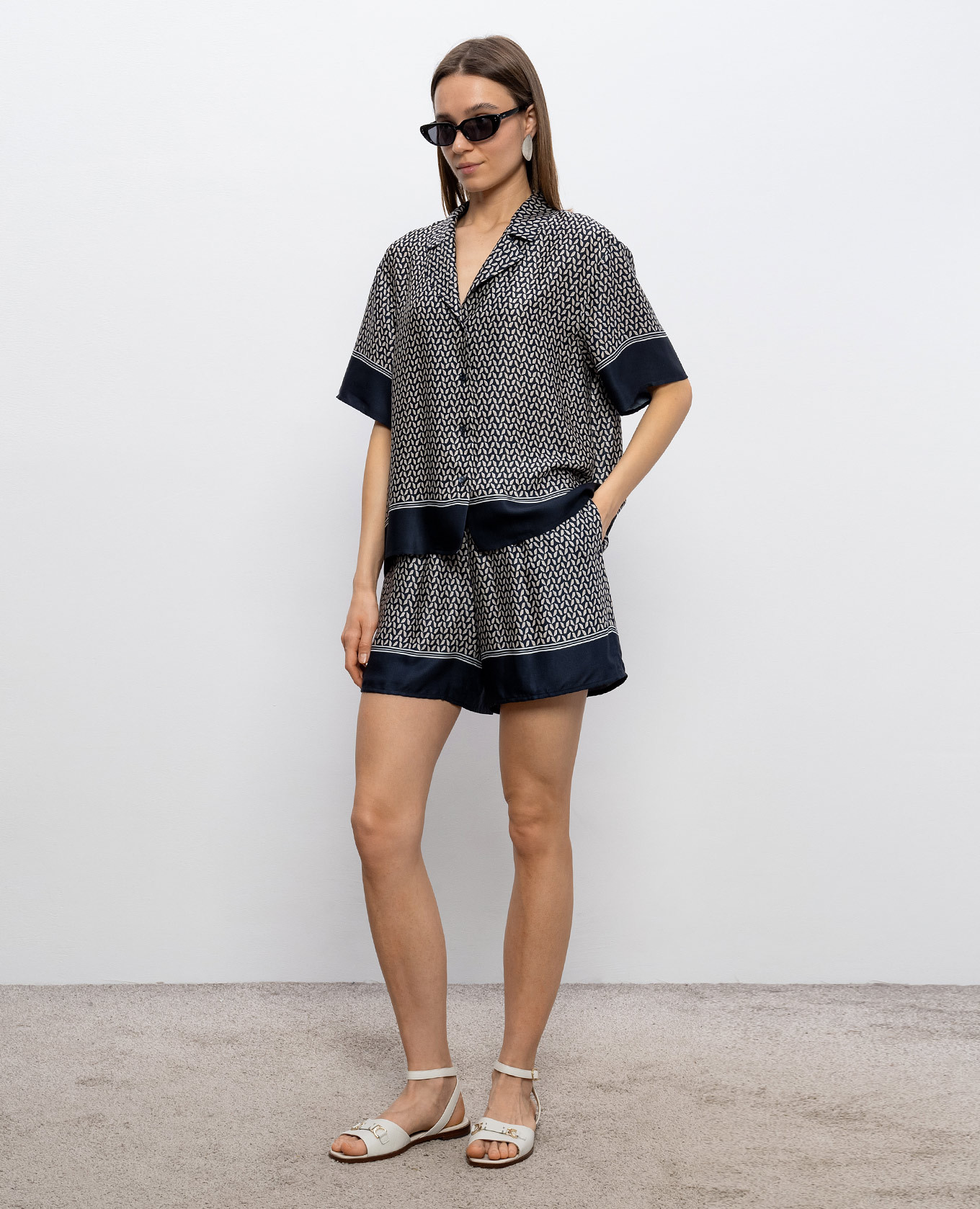 

Blue print blouse Peserico